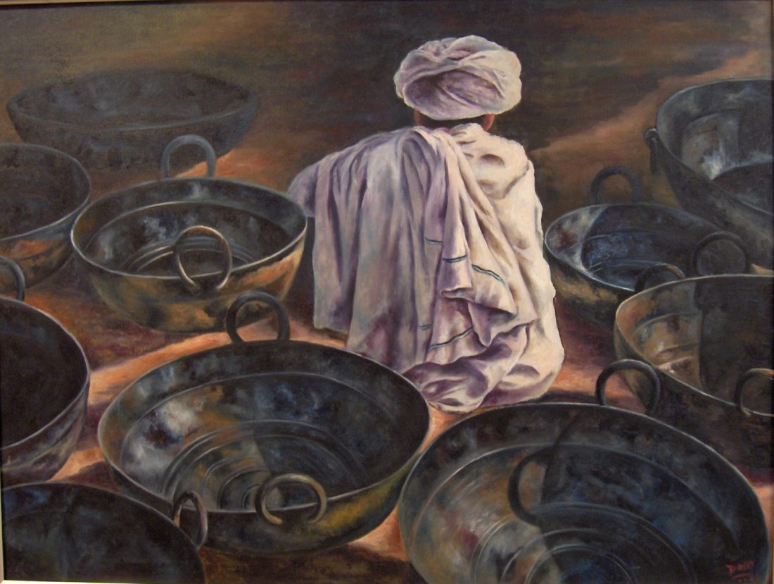 The Kadhai Seller — oil on canvas
