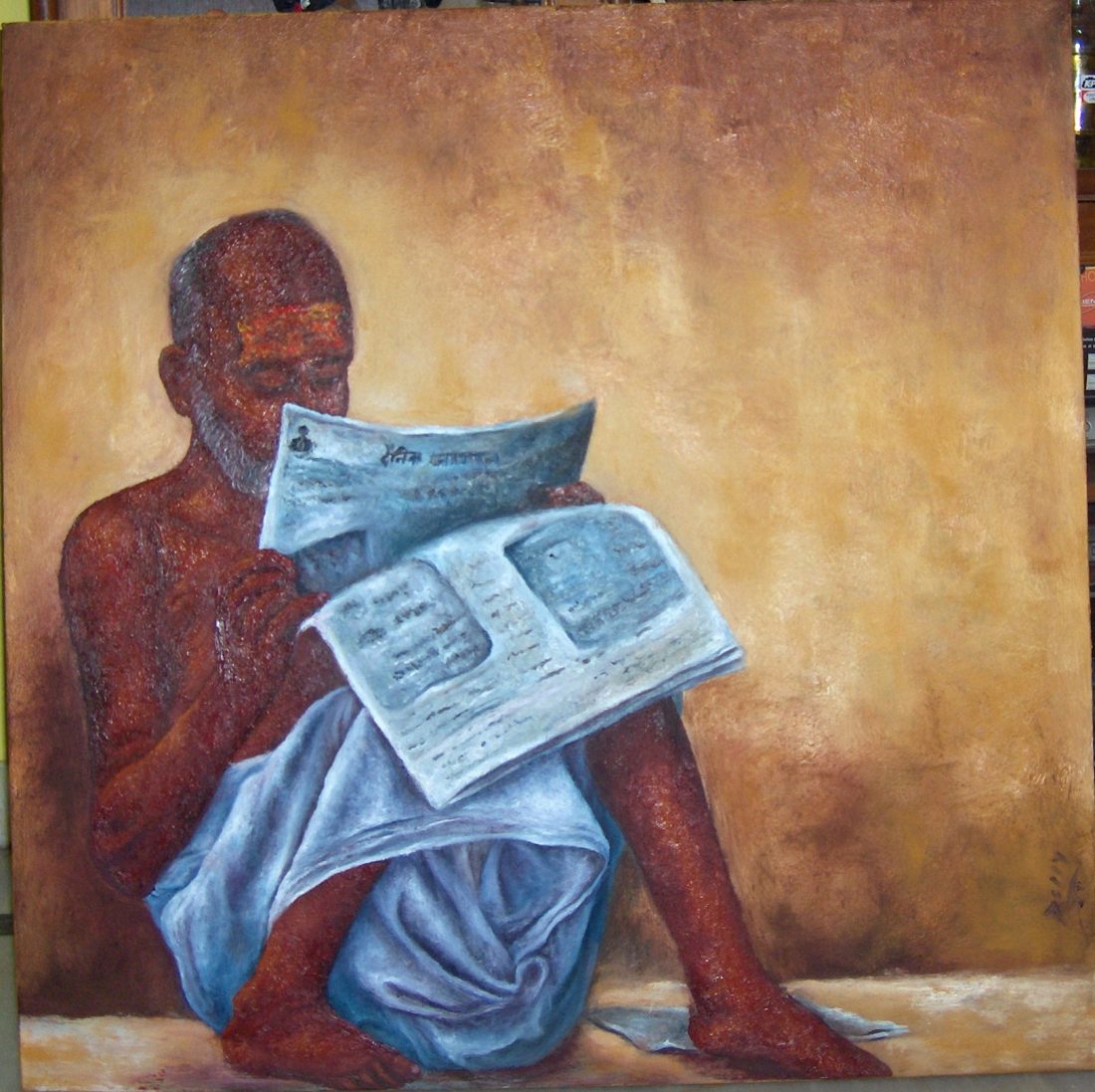 The Newspaper Reader — oil on canvas