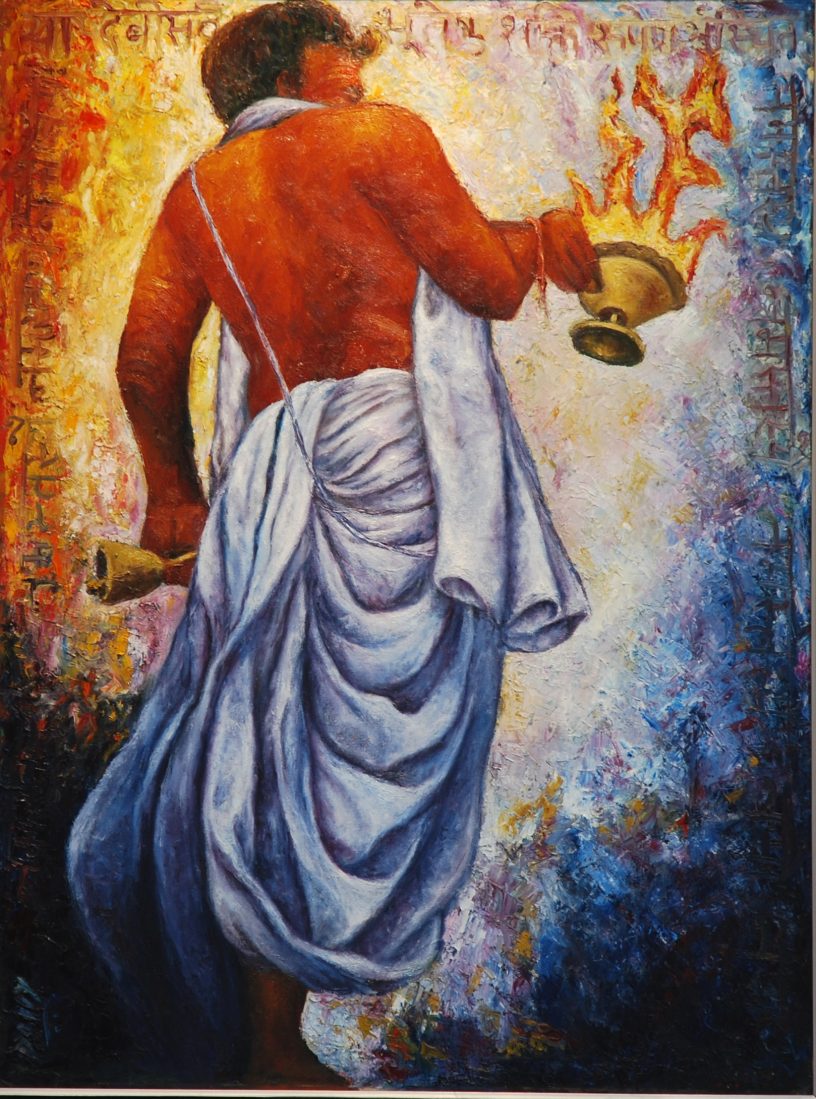 The Aarti — oil on canvas