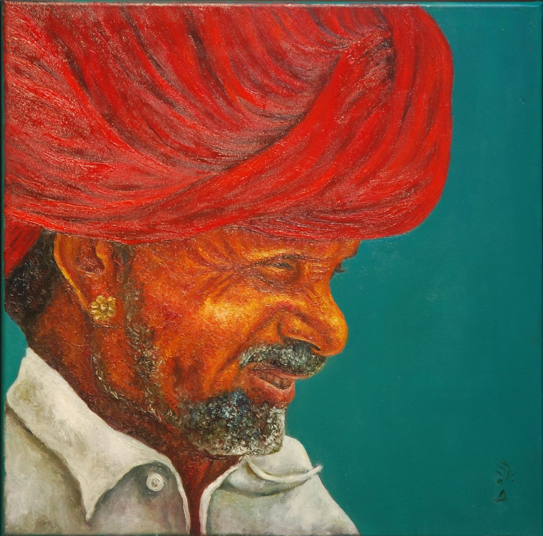 Portrait II — The Red Turban — oil on canvas