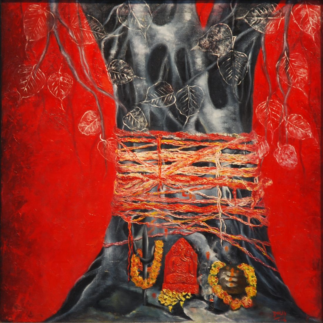 The Peepal Shrine — oil on canvas